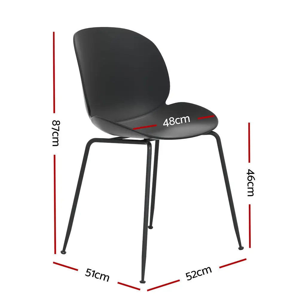 Gardeon 4PC Outdoor Dining Chairs Lounge Chair Patio Garden Furniture Black - Furniture > Outdoor
