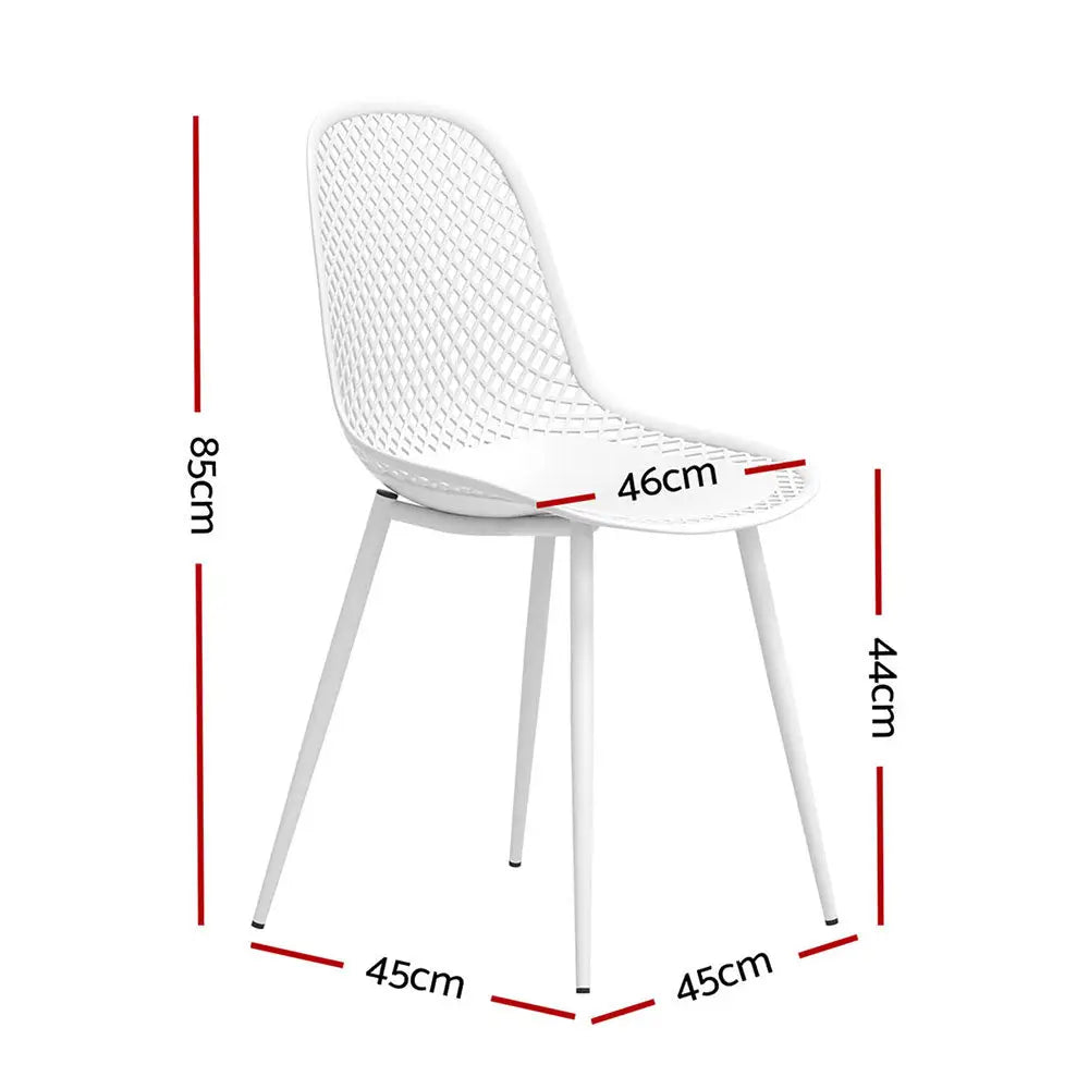 Gardeon 4PC Outdoor Dining Chairs PP Lounge Chair Patio Garden Furniture White - Furniture > Outdoor > Outdoor Chairs
