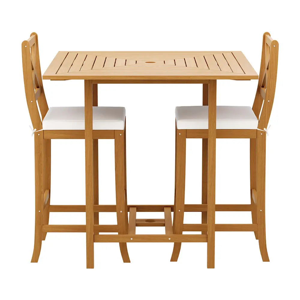 Gardeon 5-Piece Outdoor Bar Set Acacia Wood Bistro Patio Table Stools - Furniture > Outdoor