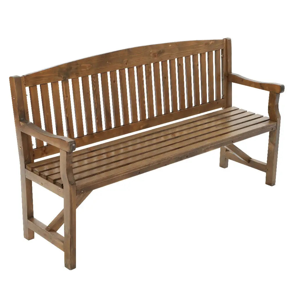 Gardeon 5FT Outdoor Garden Bench Wooden 3 Seat Chair Patio Furniture Natural - Furniture > Outdoor