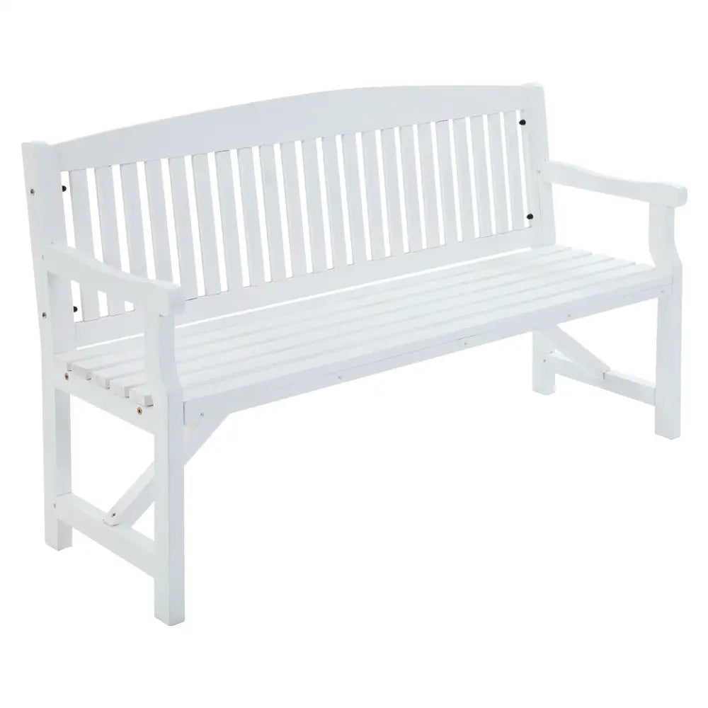 Gardeon 5FT Outdoor Garden Bench Wooden 3 Seat Chair Patio Furniture White - Furniture > Outdoor