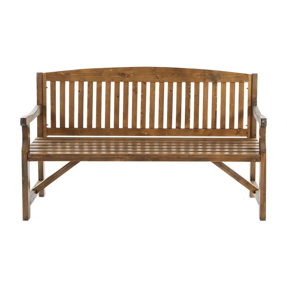 Gardeon 5FT Outdoor Garden Bench Wooden 3 Seat Chair Patio Furniture Natural - Furniture > Outdoor