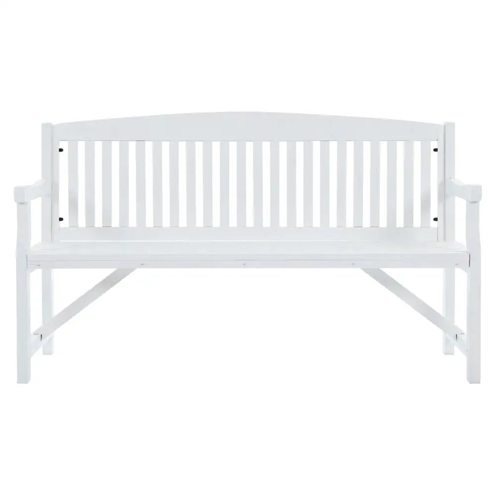 Gardeon 5FT Outdoor Garden Bench Wooden 3 Seat Chair Patio Furniture White - Furniture > Outdoor