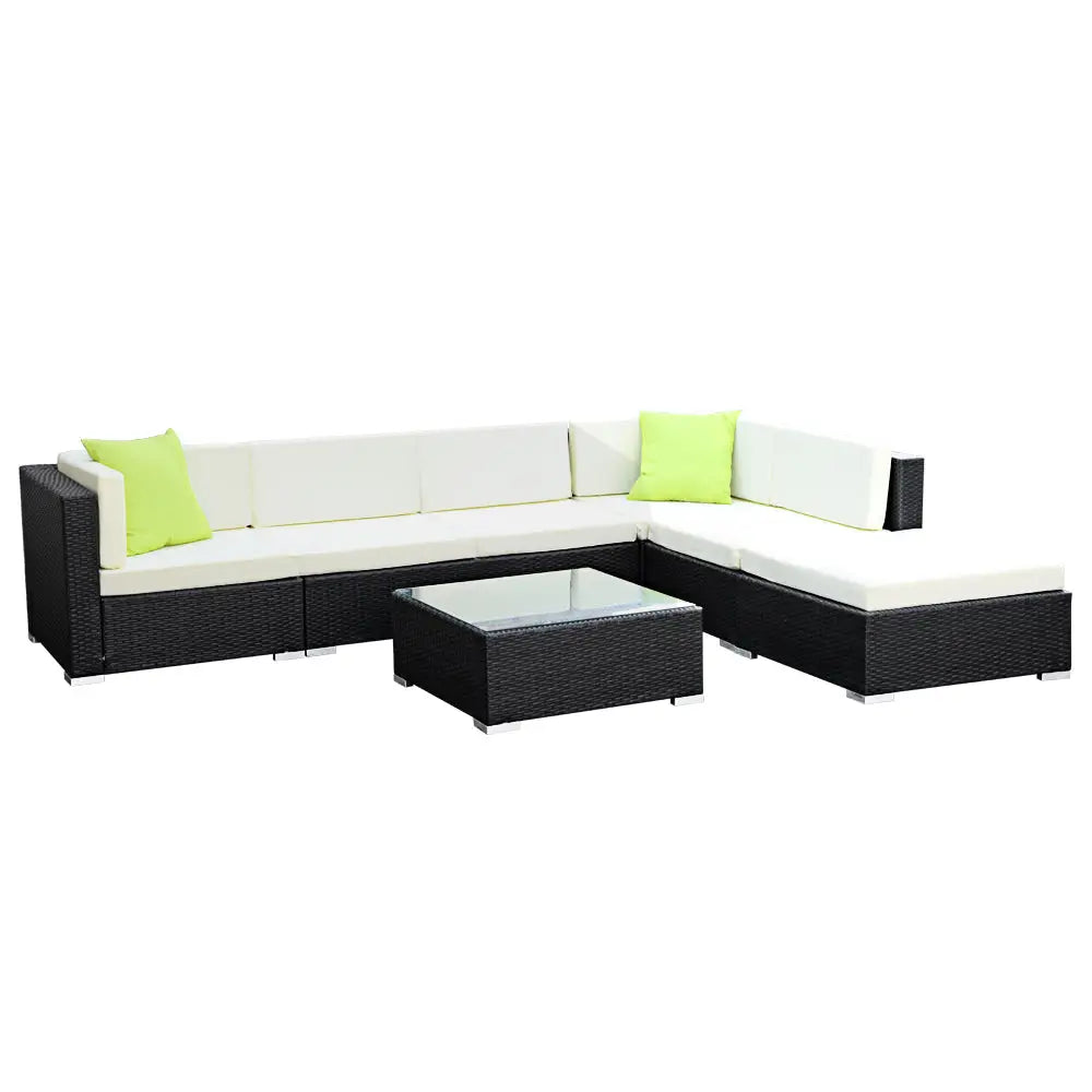 Gardeon 7-Piece Outdoor Sofa Set Wicker Couch Lounge Setting Cover - Furniture > Outdoor
