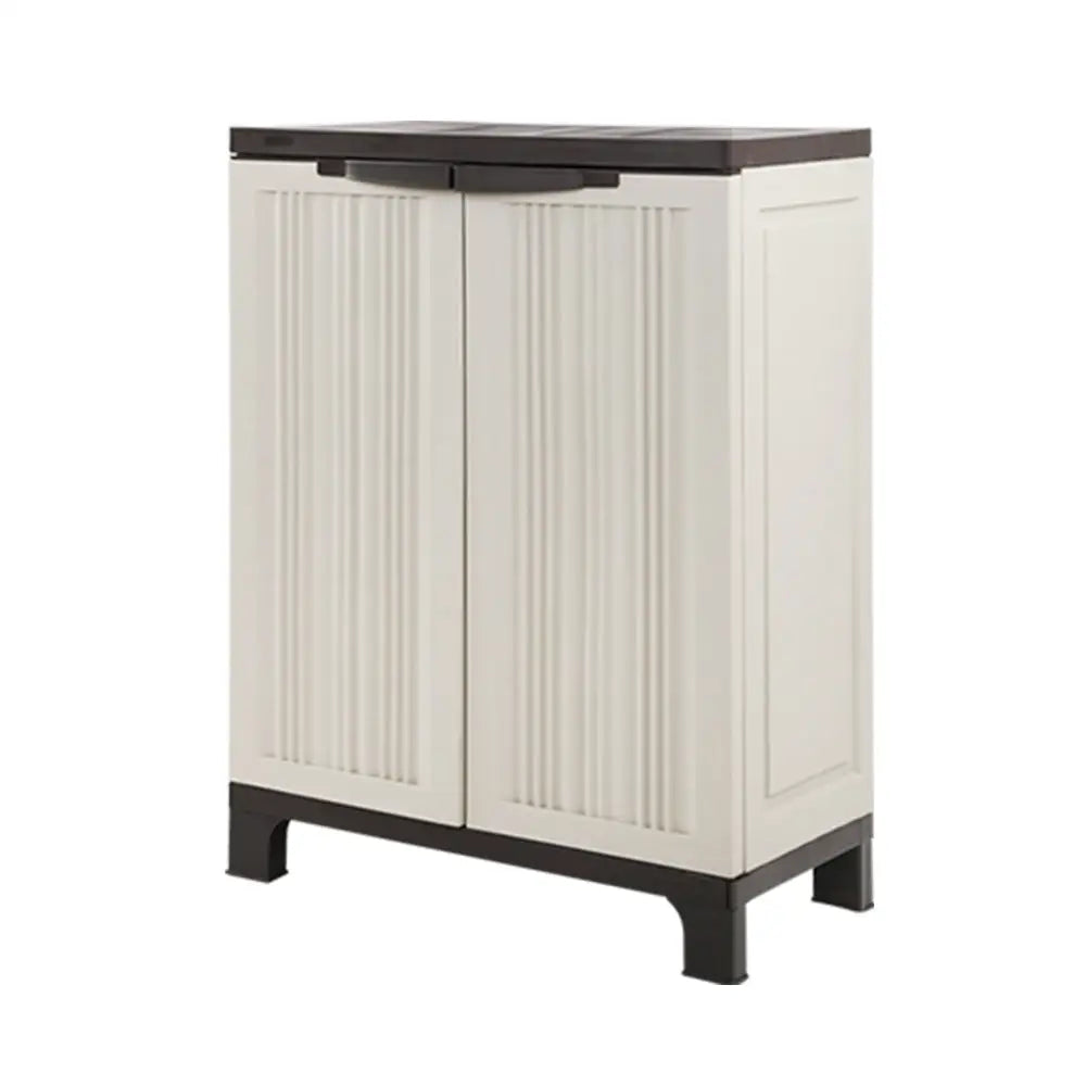 Gardeon 92cm Outdoor Storage Cabinet Box Lockable Cupboard Sheds Garage Adjustable Beige - Home & Garden > Storage