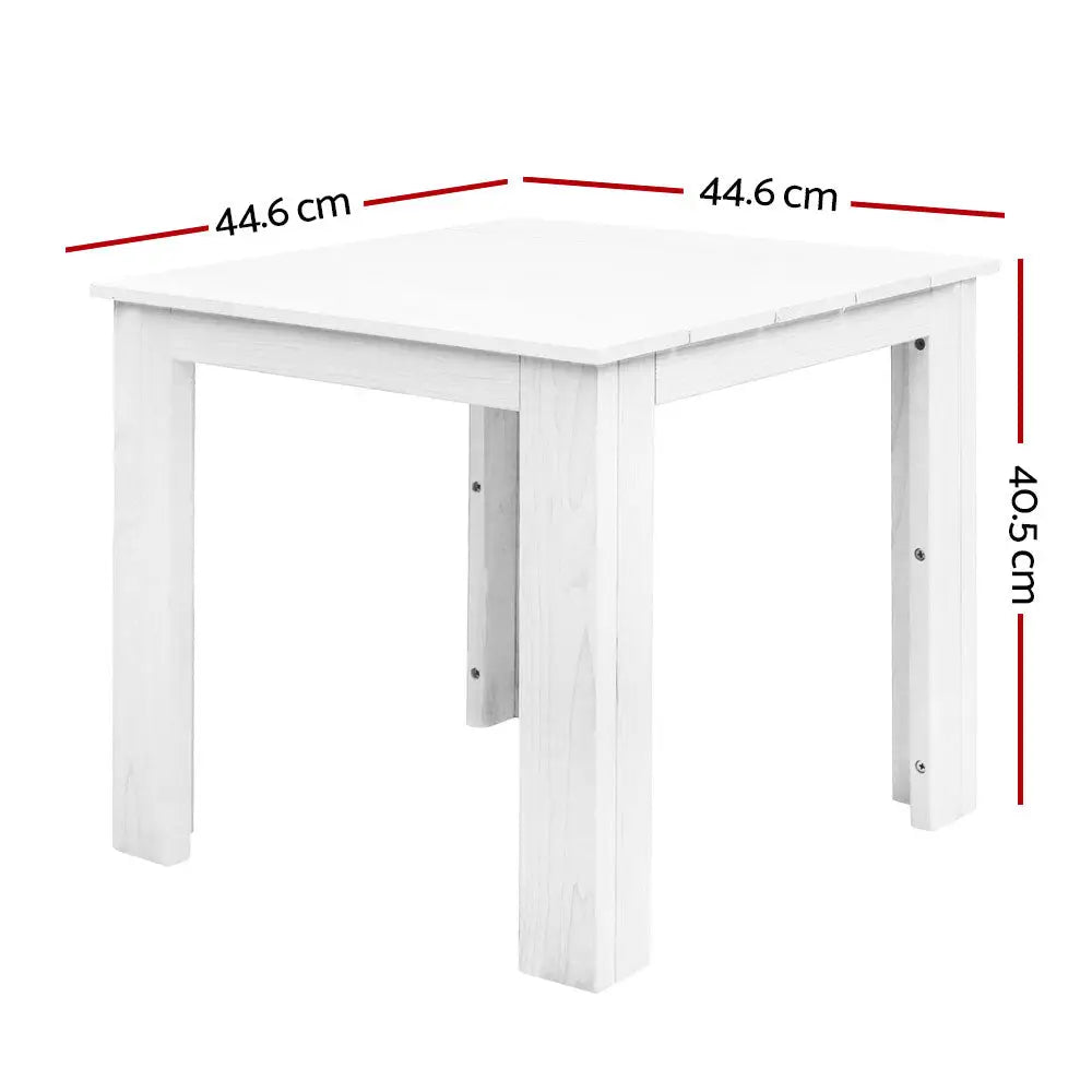 Gardeon Coffee Side Table Wooden Desk Outdoor Furniture Camping Garden White - Furniture > Outdoor > Outdoor Tables