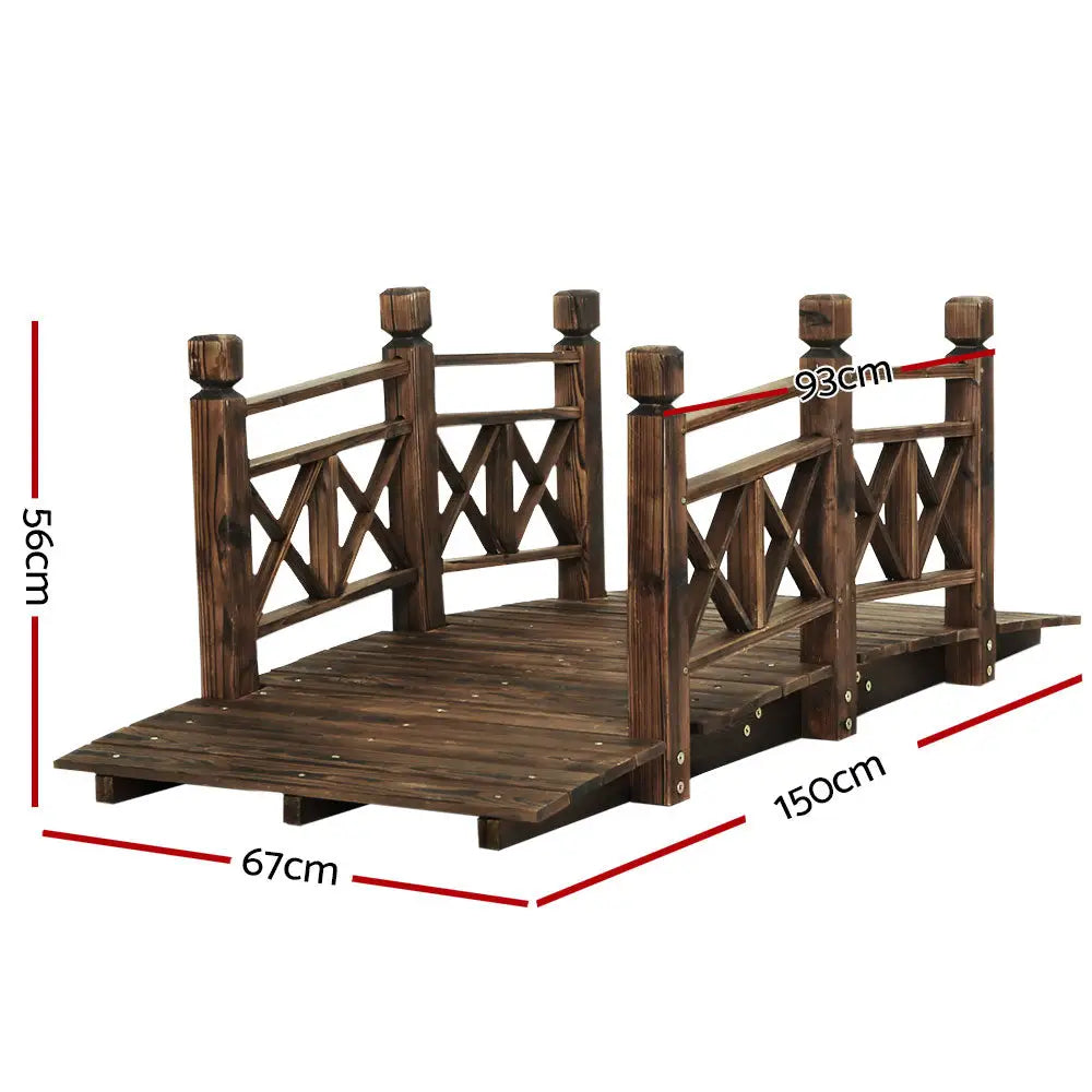 Gardeon Garden Decor Outdoor Ornament Wooden Bridge 150cm - Furniture > Outdoor
