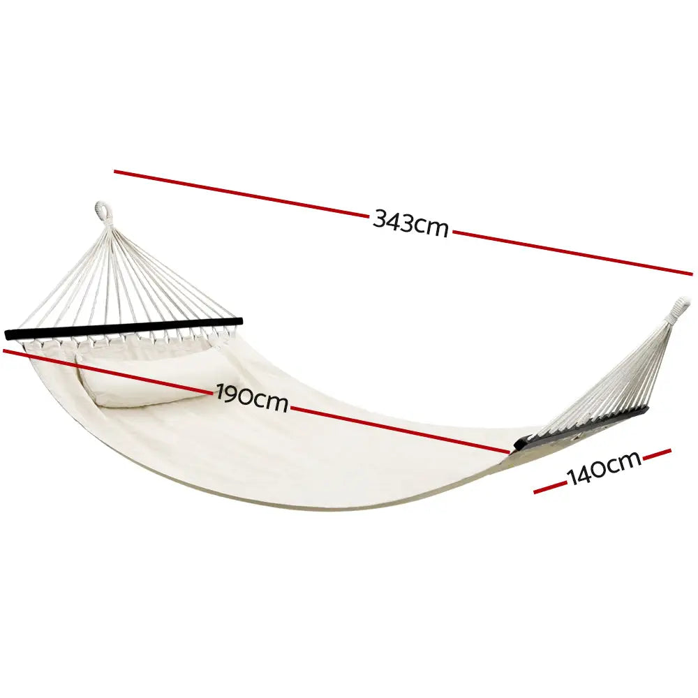 Gardeon Hammock Bed Outdoor Camping Portable Hanging Chair 2 Person Piillow - Home & Garden > Hammocks