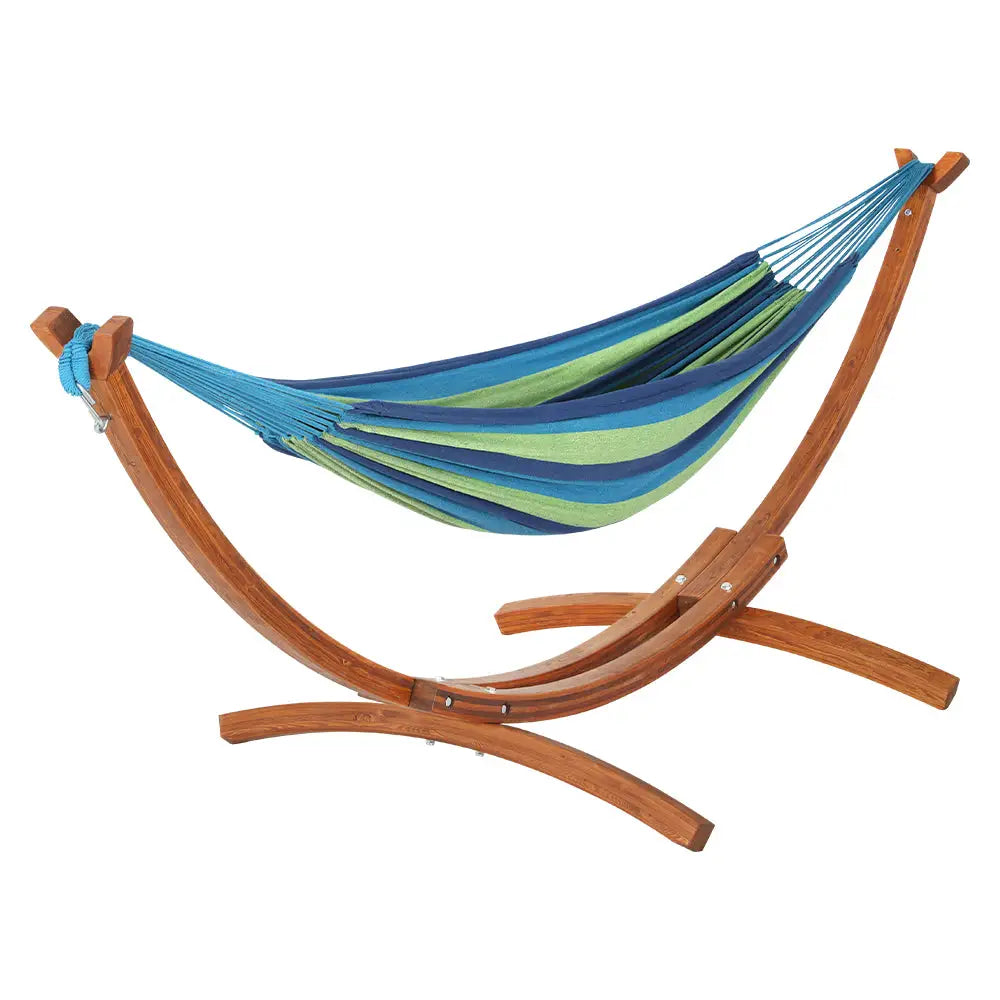 Gardeon Hammock Bed Outdoor Camping Timber Hammock Wooden Stand - Home & Garden > Hammocks