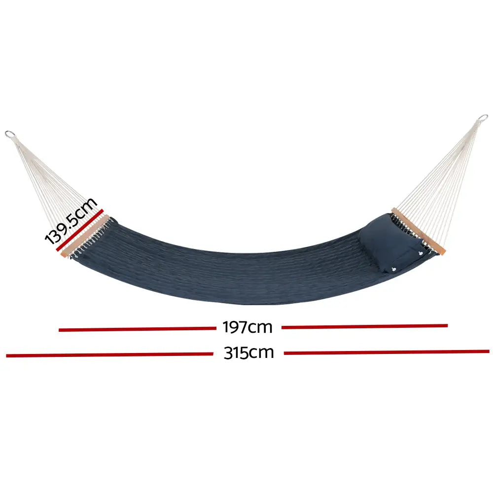 Gardeon Hammock Bed Outdoor Portable Hanging Chair Camping Blue - Home & Garden > Hammocks