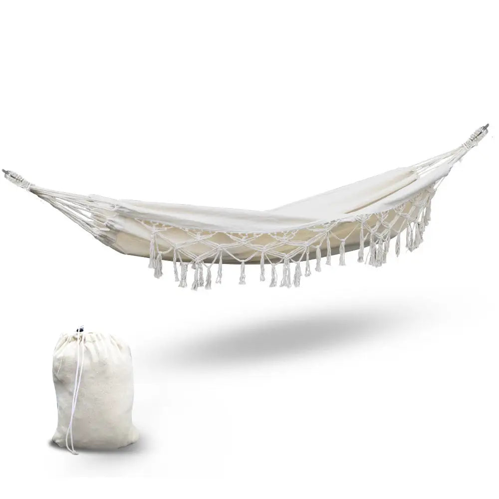 Gardeon Hammock Bed Rope Tassel Outdoor Hammocks Chair Camping - Furniture > Outdoor