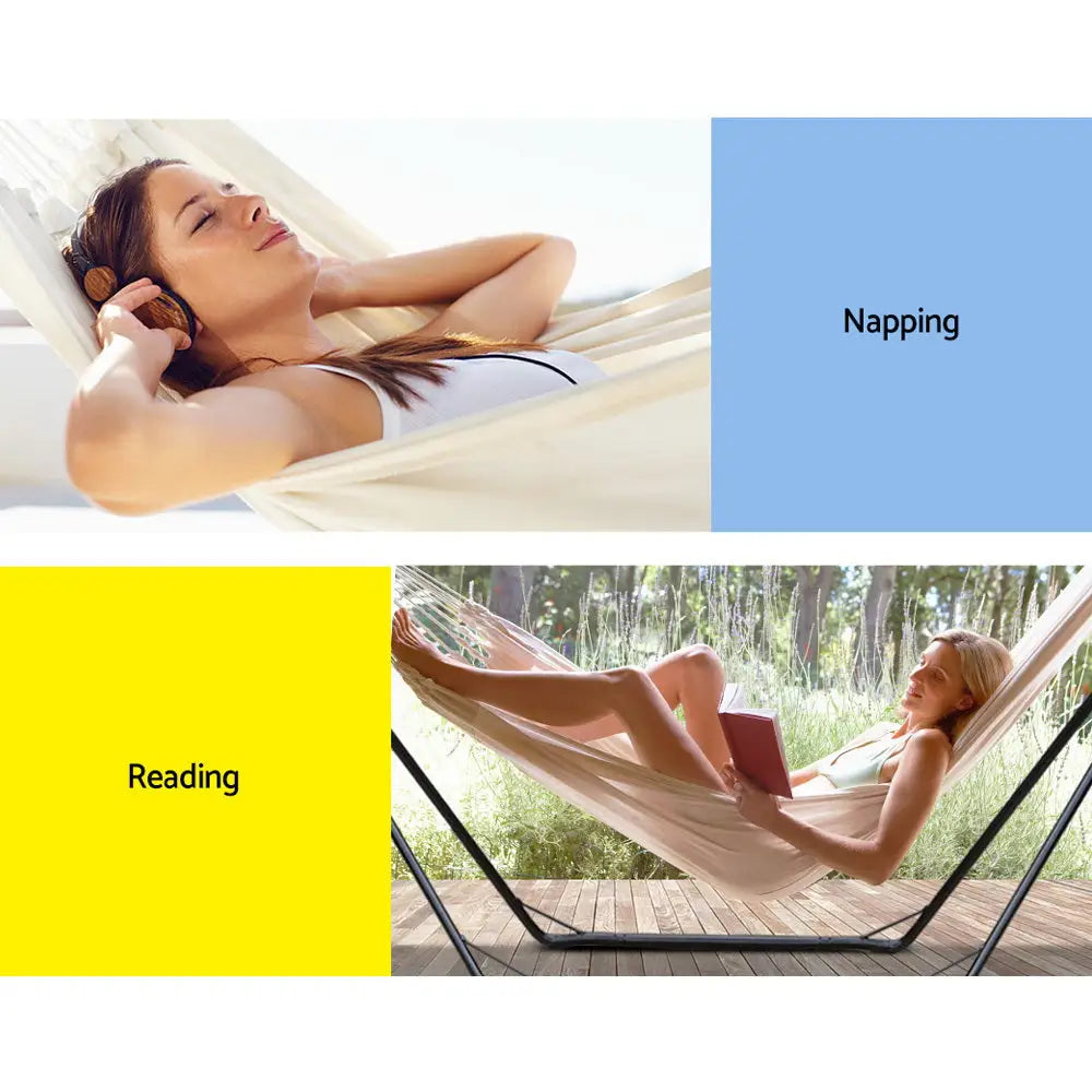 Gardeon Hammock Bed with Stand Outdoor Camping Hammocks Steel Frame - Furniture > Outdoor