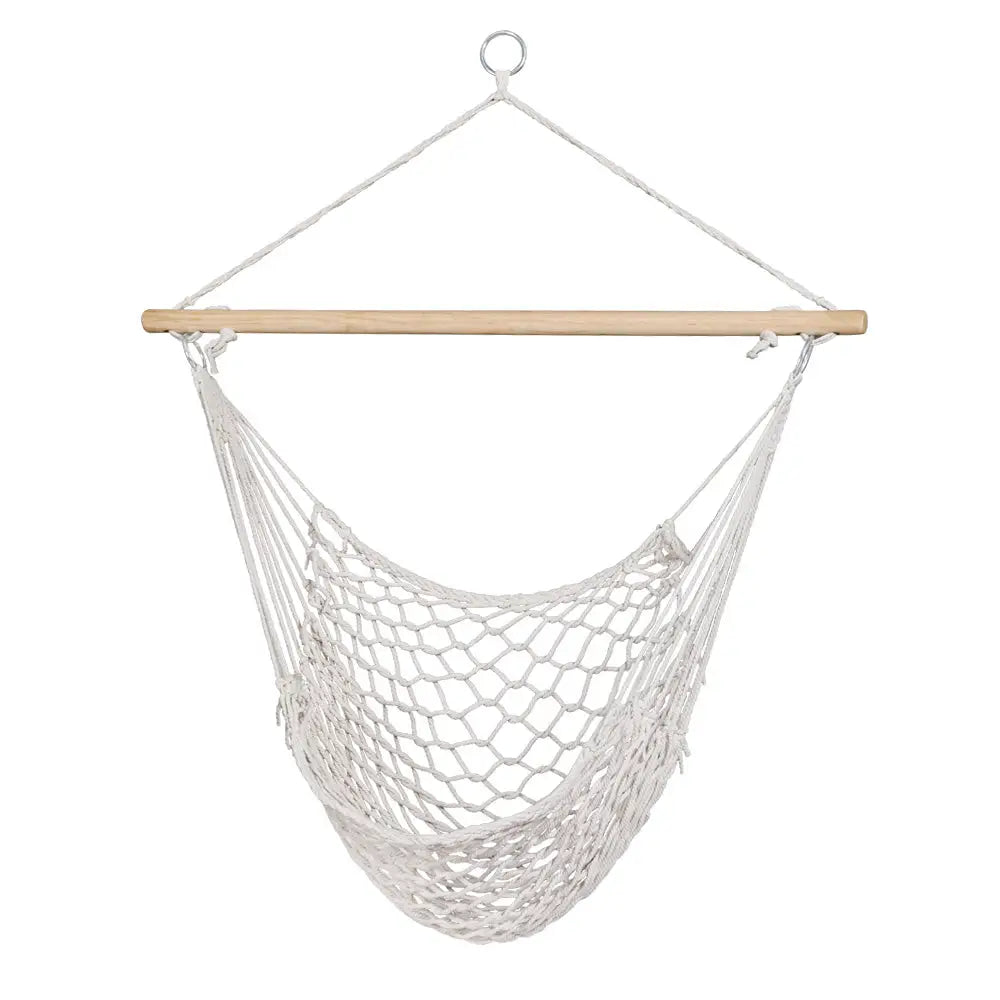 Gardeon Hammock Chair Outdoor Hanging Camping Mesh Indoor Cream - Home & Garden > Hammocks