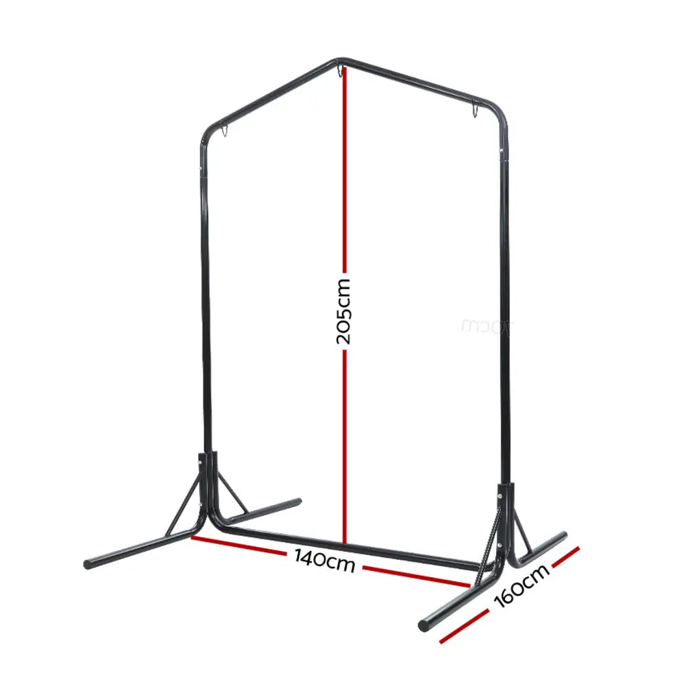 Gardeon Hammock Chair Steel Stand 2 Person Double Outdoor Heavy Duty 200KG - Furniture > Outdoor