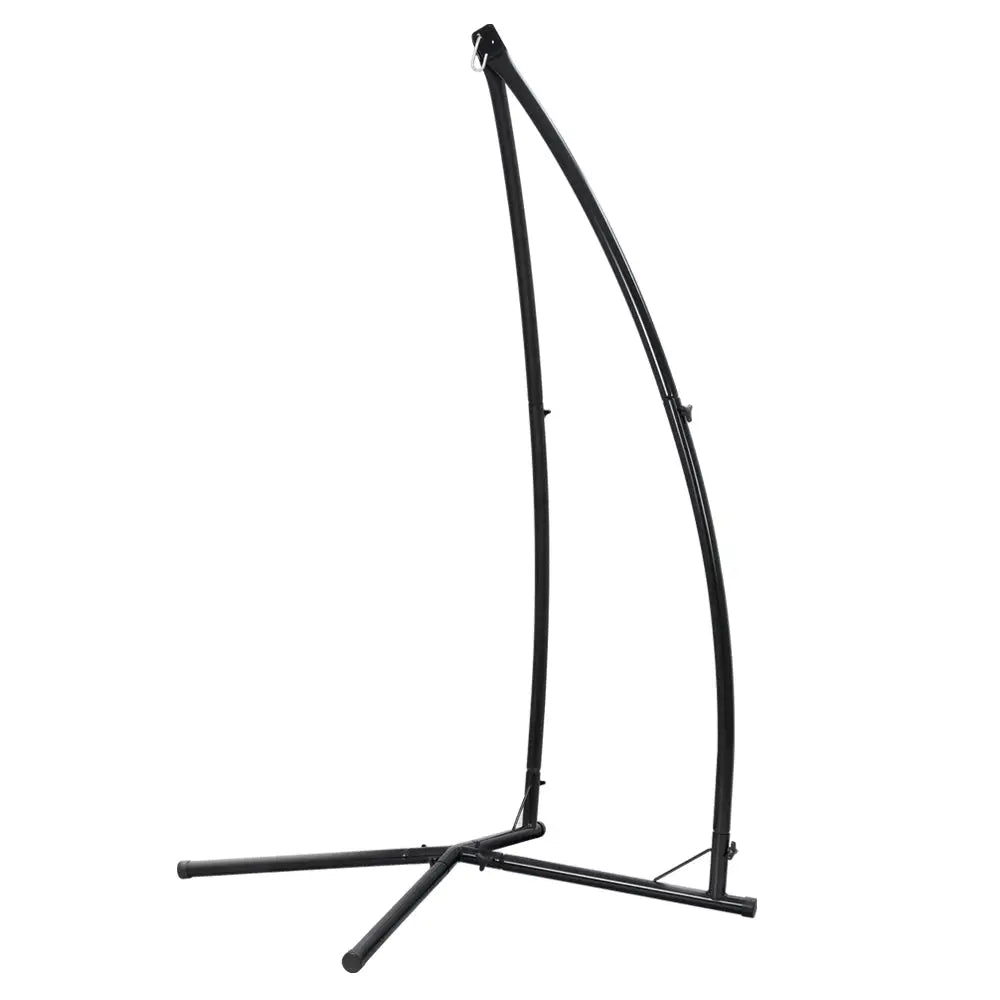 Gardeon Hammock Chair Steel Stand Outdoor Furniture Heavy Duty Black - Home & Garden > Hammocks
