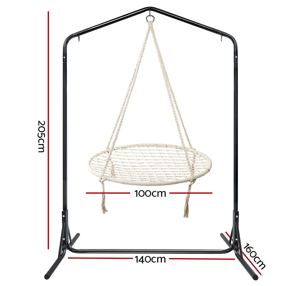 Gardeon Hammock Chair with Stand Nest Web Outdoor Swing 100cm - Furniture > Outdoor