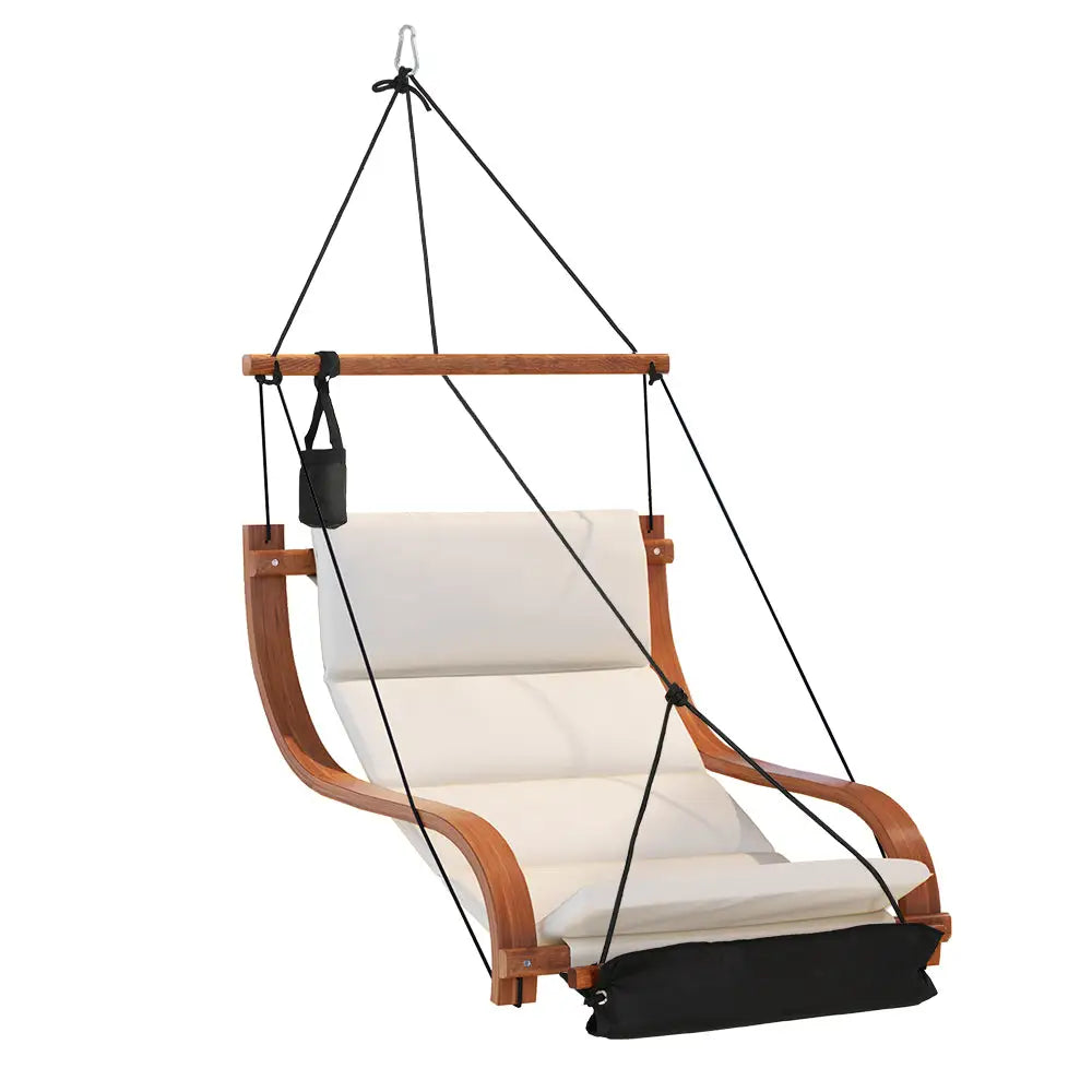 Gardeon Hammock Chair Wooden Hanging Indoor Outdoor Lounge Patio - Home & Garden > Hammocks