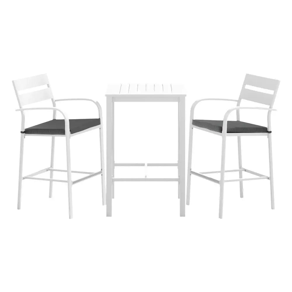Gardeon Outdoor Bar Set Stools 3-Piece Dining Chairs Table Patio Aluminium Bistro Set - Furniture > Outdoor > Outdoor