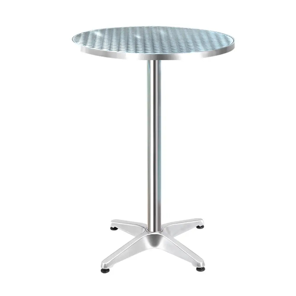 Gardeon Outdoor Bar Table Adjustable Aluminium Round 70/110cm - Furniture > Outdoor