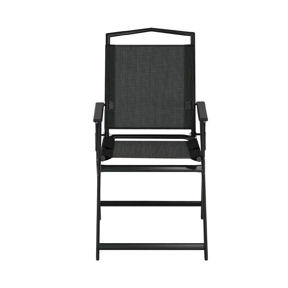Gardeon Outdoor Chairs Portable Folding Camping Chair Steel Patio Furniture - Furniture > Outdoor
