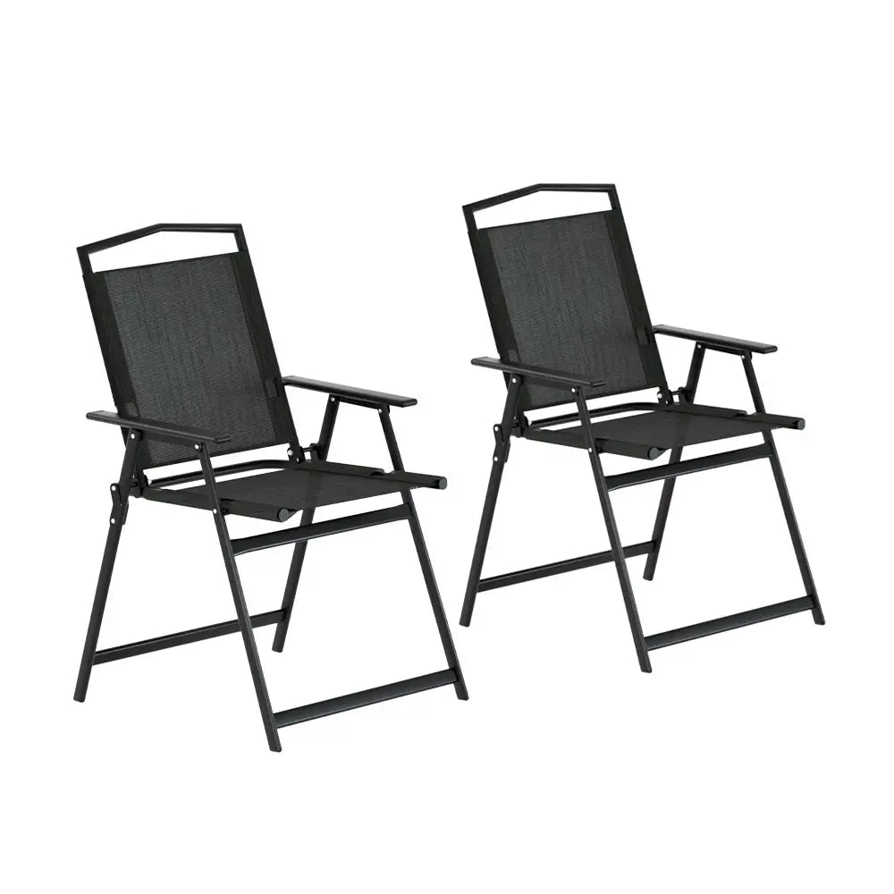 Gardeon Outdoor Chairs Portable Folding Camping Chair Steel Patio Furniture - Furniture > Outdoor