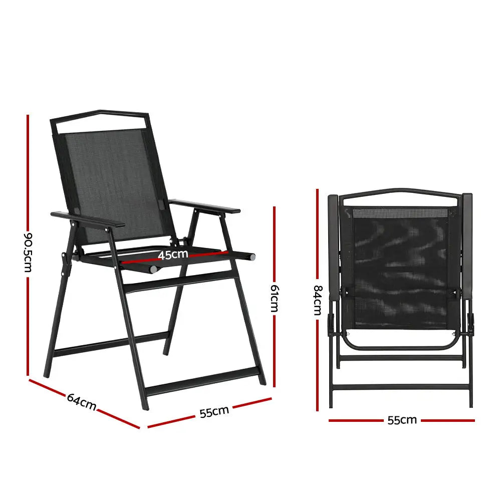 Gardeon Outdoor Chairs Portable Folding Camping Chair Steel Patio Furniture - Furniture > Outdoor