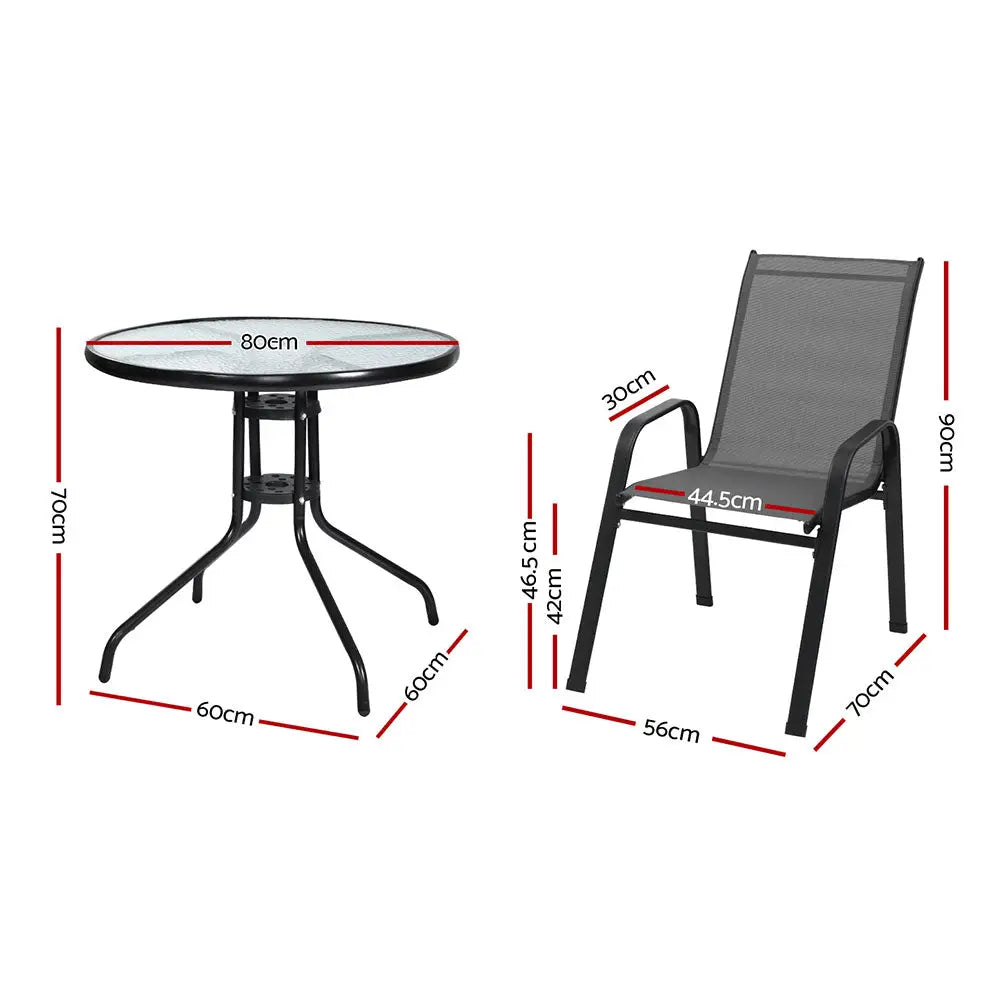 Gardeon Outdoor Dining Set Table and Chairs Patio Garden Furniture Bistro Set - Furniture > Outdoor > Outdoor Dining
