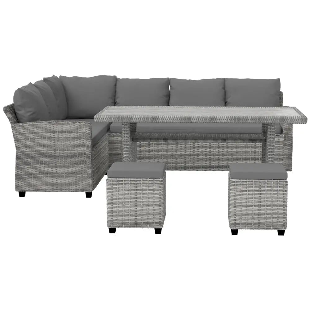 Gardeon Outdoor Dining Set Wicker Table Chairs Setting 8 Seater - Furniture > Outdoor