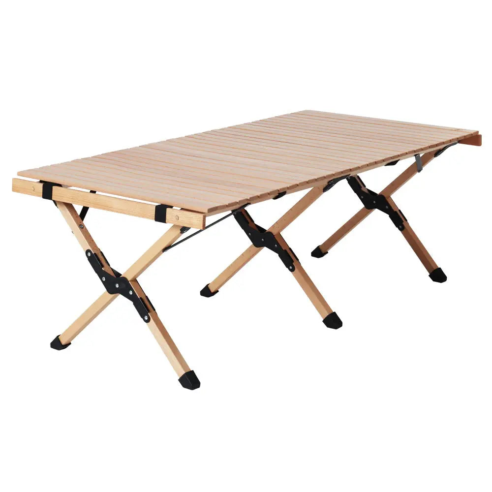 Gardeon Outdoor Furniture Wooden Egg Roll Picnic Table Camping Desk 120CM - Furniture > Outdoor