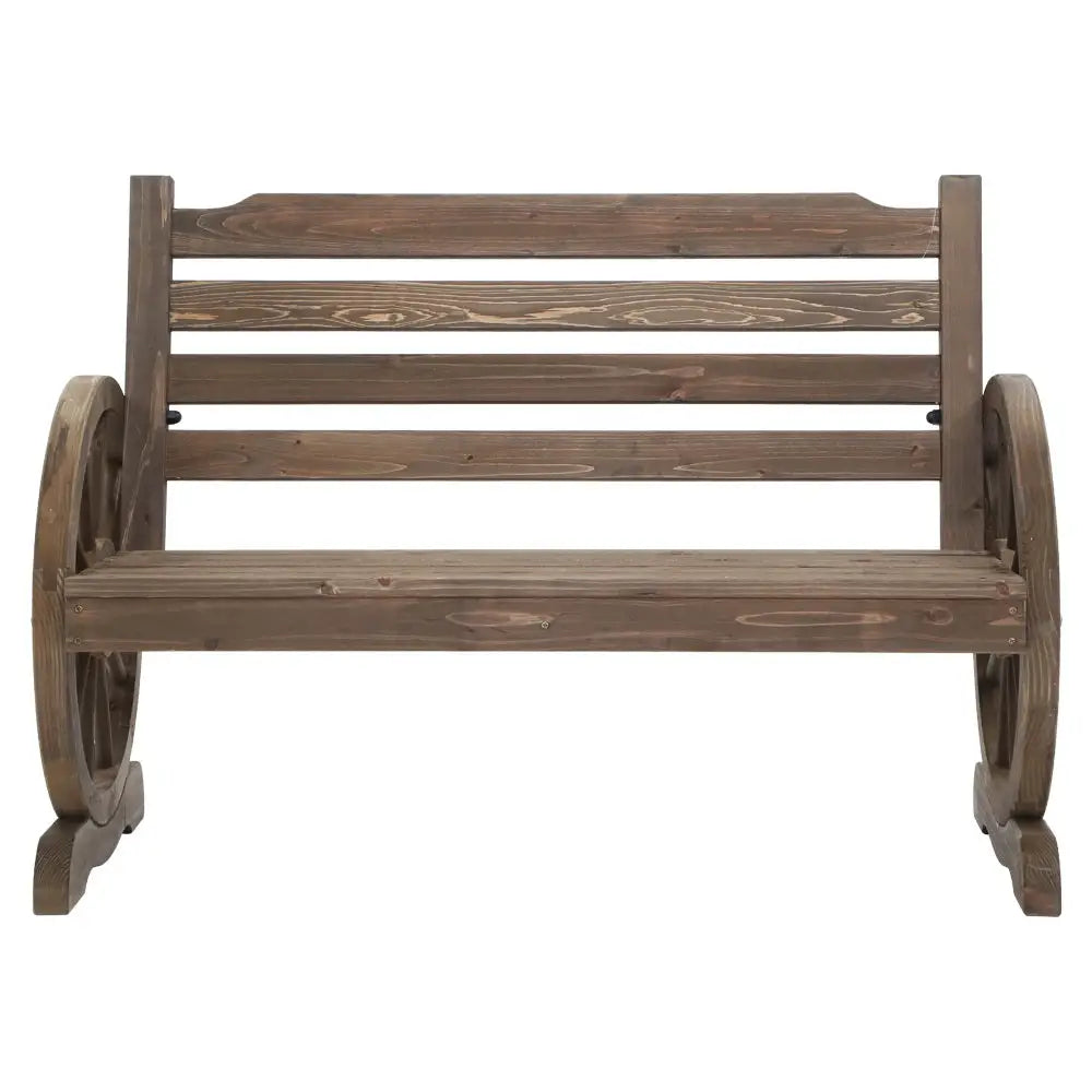 Gardeon Outdoor Garden Bench Wooden 2 Seat Wagon Chair Patio Furniture Teak - Furniture > Outdoor