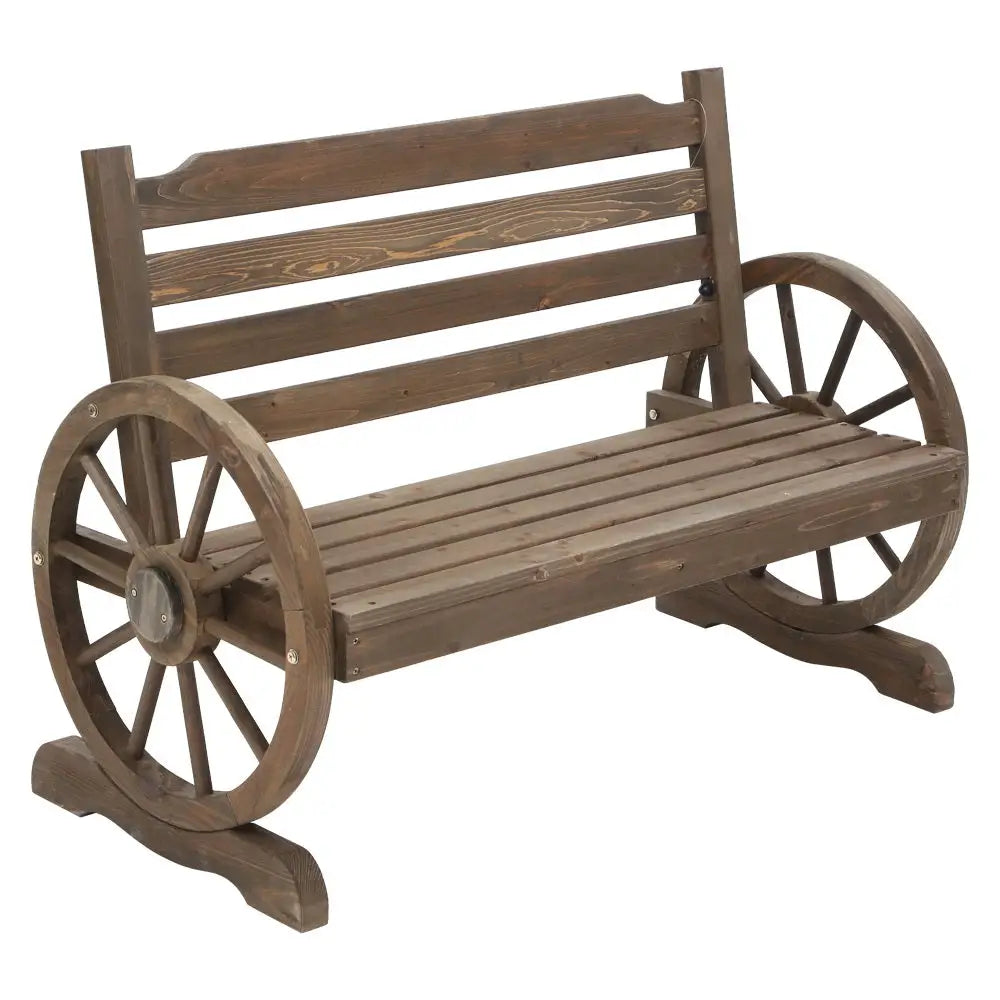Gardeon Outdoor Garden Bench Wooden 2 Seat Wagon Chair Patio Furniture Teak - Furniture > Outdoor