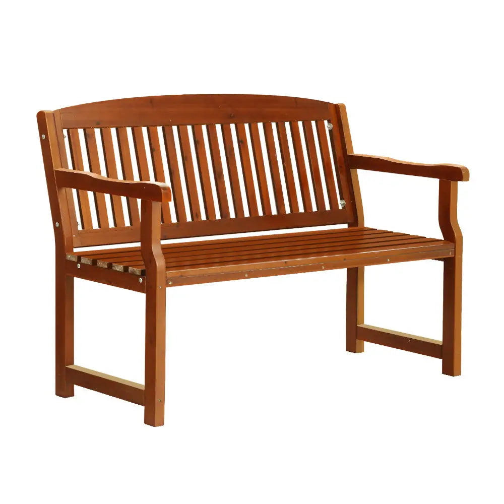 Gardeon Outdoor Garden Bench Wooden 2 Seater Lounge Chair Patio Furniture Brown - Furniture > Outdoor
