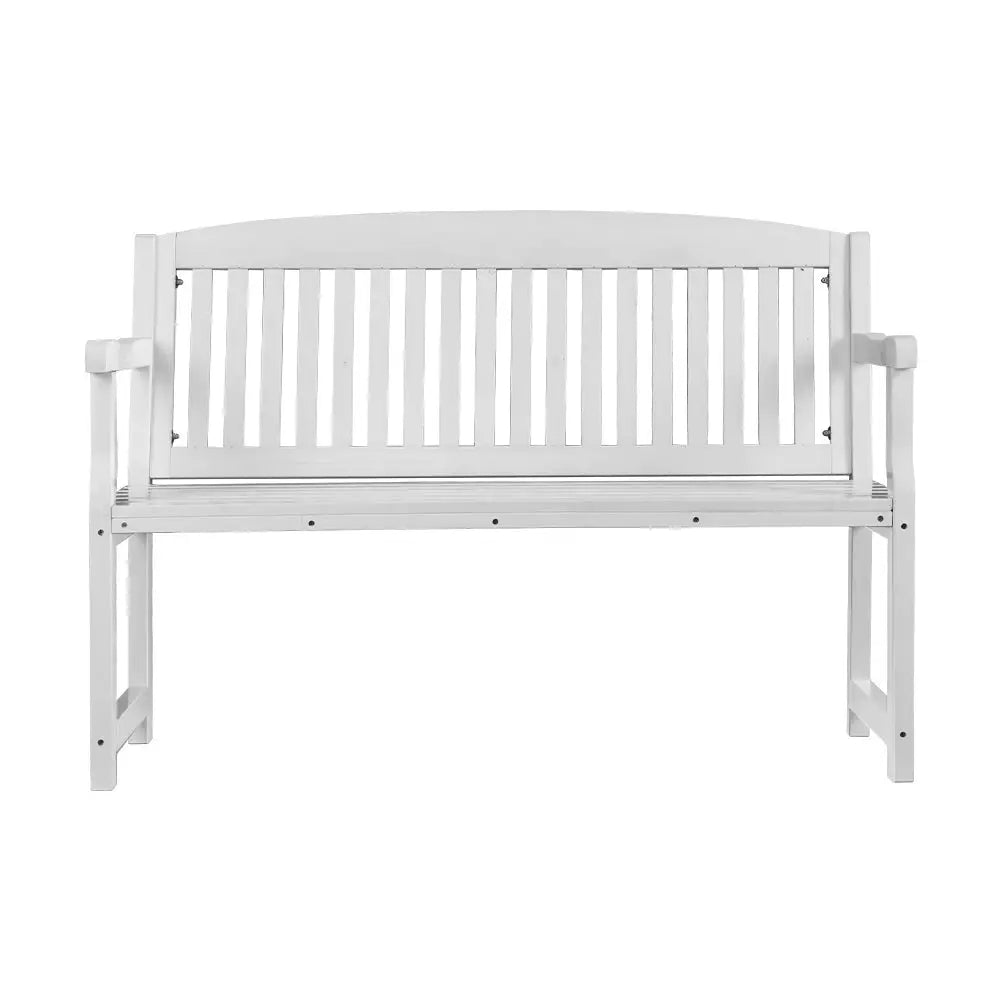 Gardeon Outdoor Garden Bench Wooden 2 Seater Lounge Chair Patio Furniture White - Furniture > Outdoor