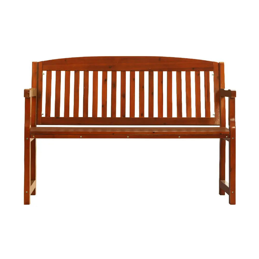 Gardeon Outdoor Garden Bench Wooden 2 Seater Lounge Chair Patio Furniture Brown - Furniture > Outdoor