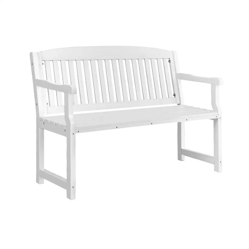 Gardeon Outdoor Garden Bench Wooden 2 Seater Lounge Chair Patio Furniture White - Furniture > Outdoor