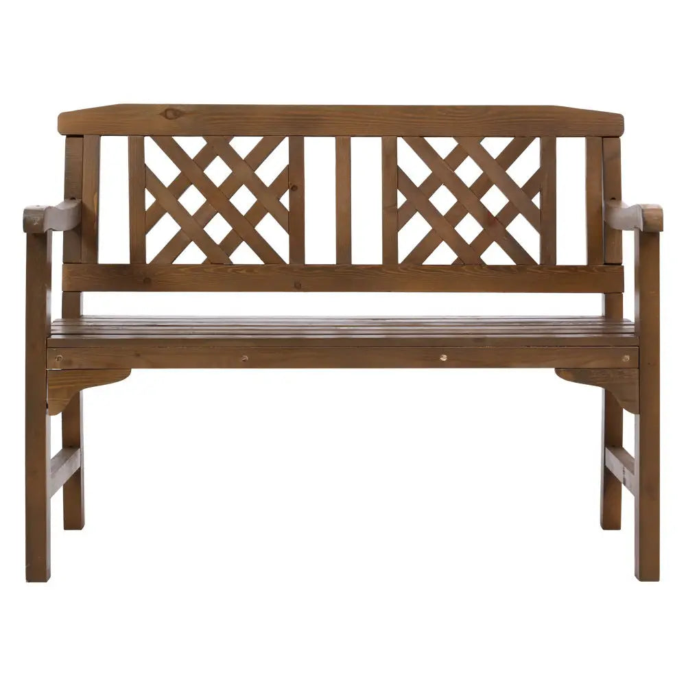 Gardeon Outdoor Garden Bench Wooden Chair 2 Seat Patio Furniture Lounge Natural - Furniture > Outdoor