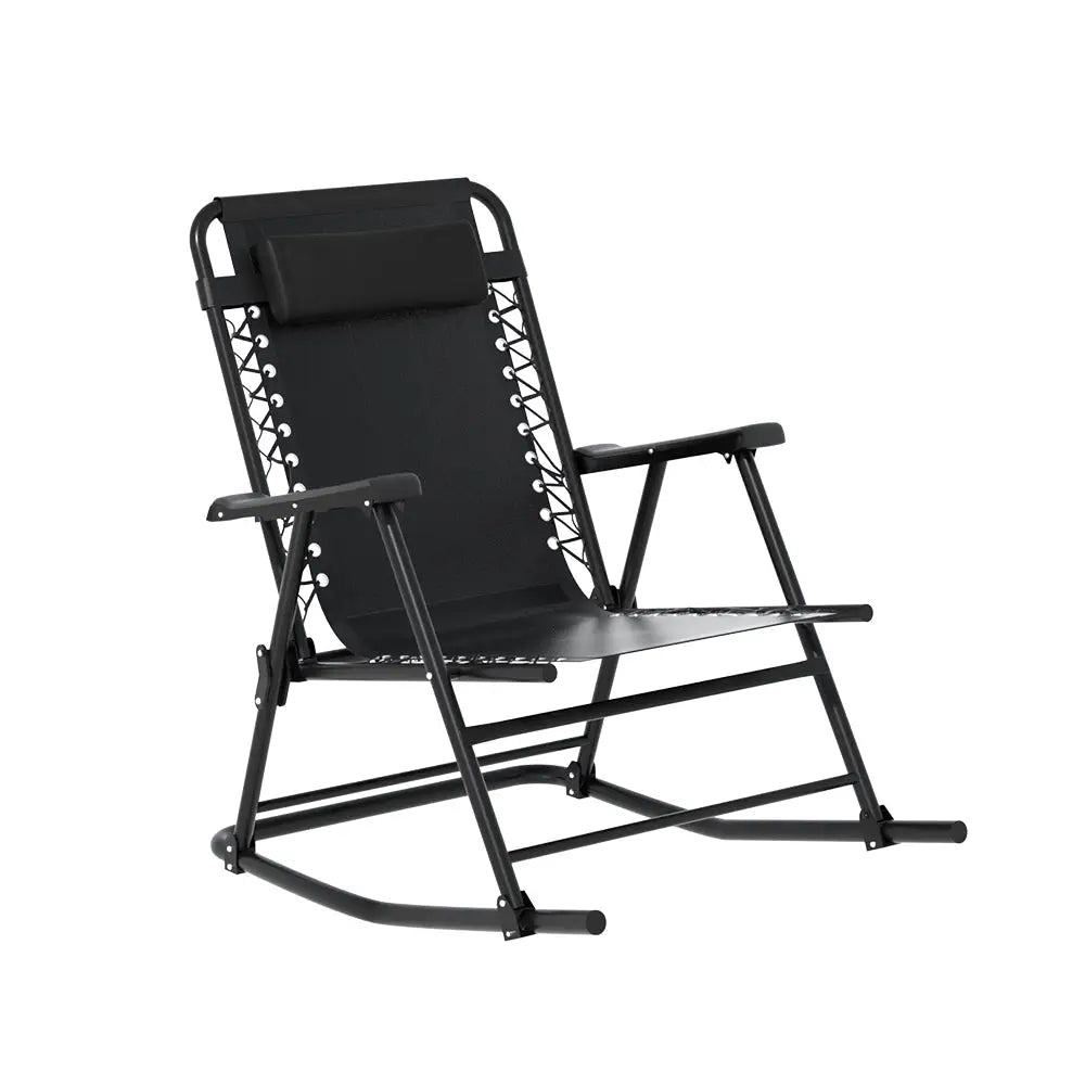 Gardeon Outdoor Rocking Chair Folding Reclining Recliner Patio Furniture Garden - Furniture > Outdoor