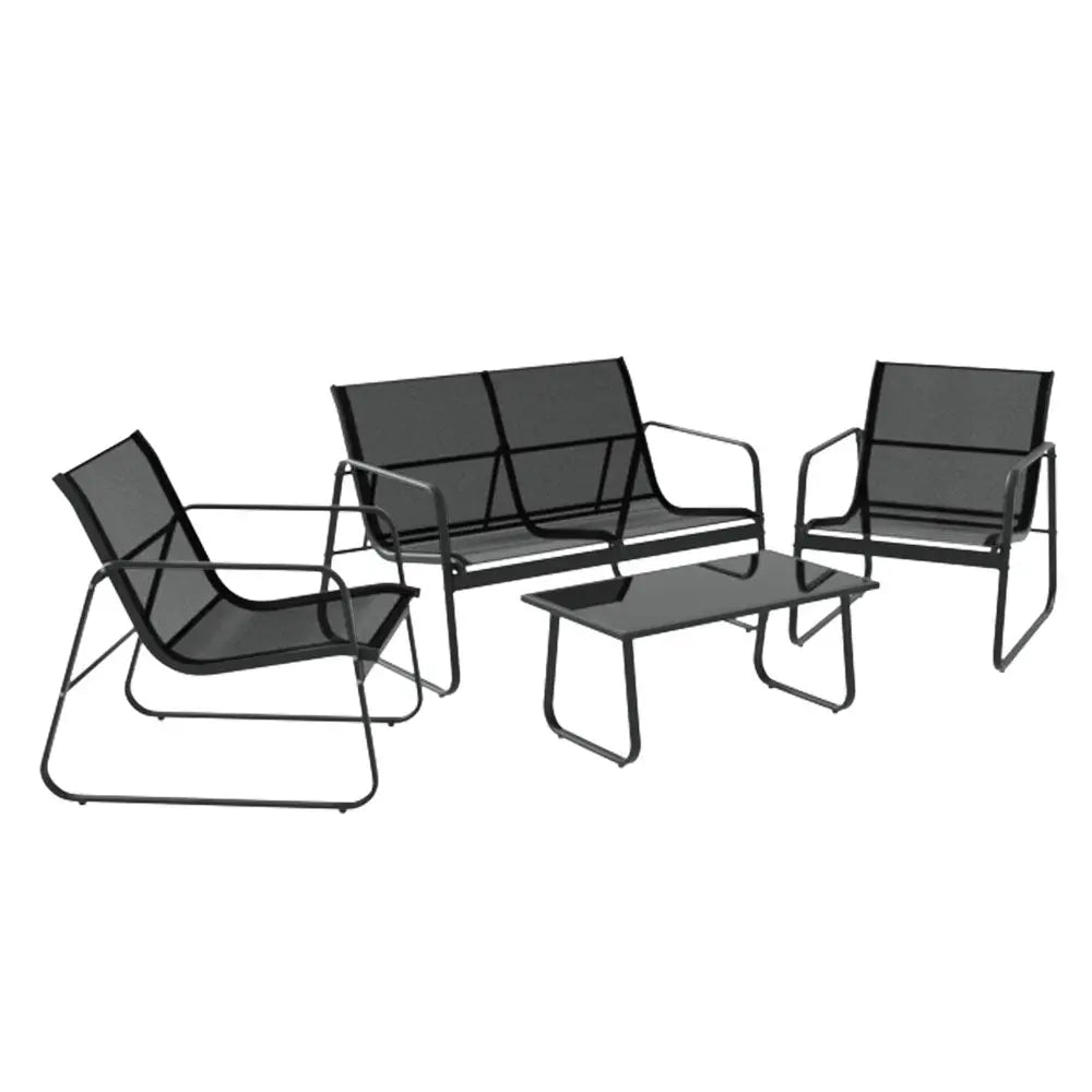 Gardeon Outdoor Sofa Set Lounge Setting Textilene Table and Chairs Garden Patio Furniture - Furniture > Outdoor