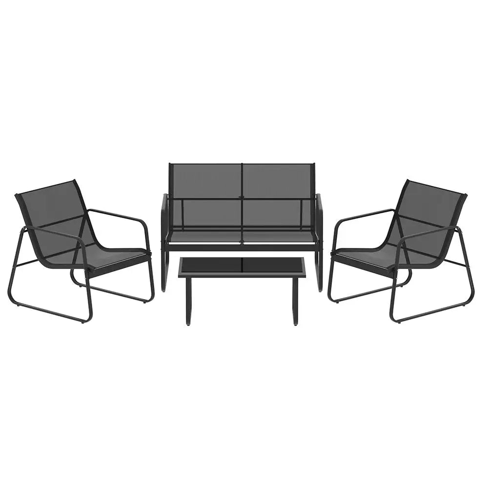 Gardeon Outdoor Sofa Set Lounge Setting Textilene Table and Chairs Garden Patio Furniture - Furniture > Outdoor