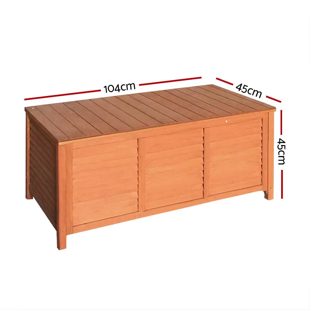 Gardeon Outdoor Storage Bench Box 210L Wooden Patio Furniture Garden Chair Seat - Home & Garden > Storage