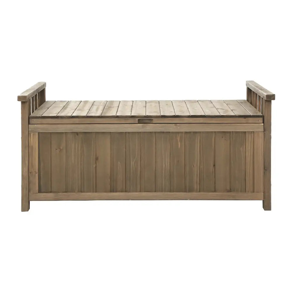 Gardeon Outdoor Storage Bench Box Wooden Garden Toy Tool Sheds Patio Furniture Brown - Furniture > Outdoor