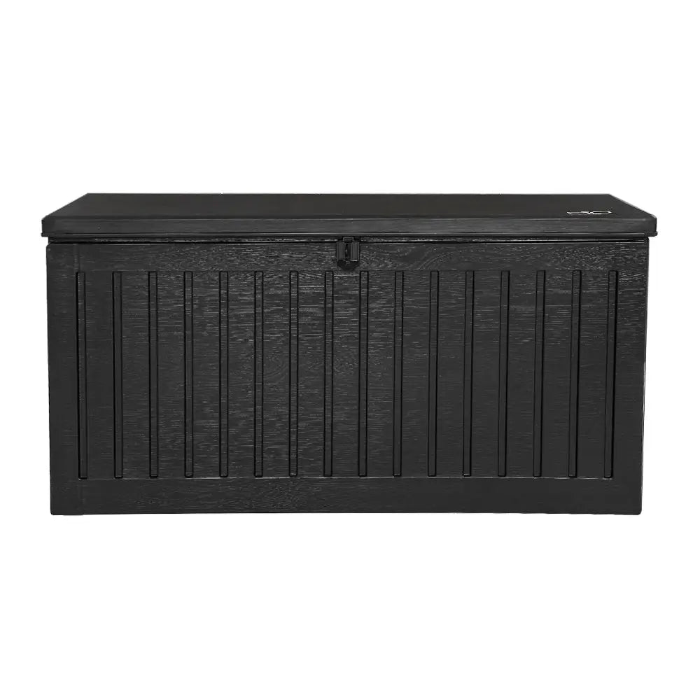Gardeon Outdoor Storage Box 270L Container Lockable Garden Bench Tool Shed Black - Home & Garden > Storage