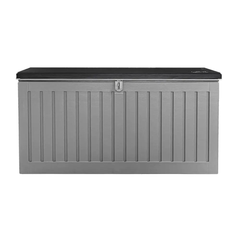 Gardeon Outdoor Storage Box 270L Container Lockable Garden Bench Tool Shed Grey - Home & Garden > Storage