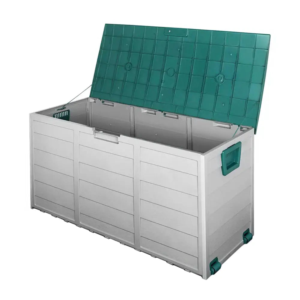 Gardeon Outdoor Storage Box 290L Lockable Organiser Garden Deck Shed Tool Green - Home & Garden > Storage