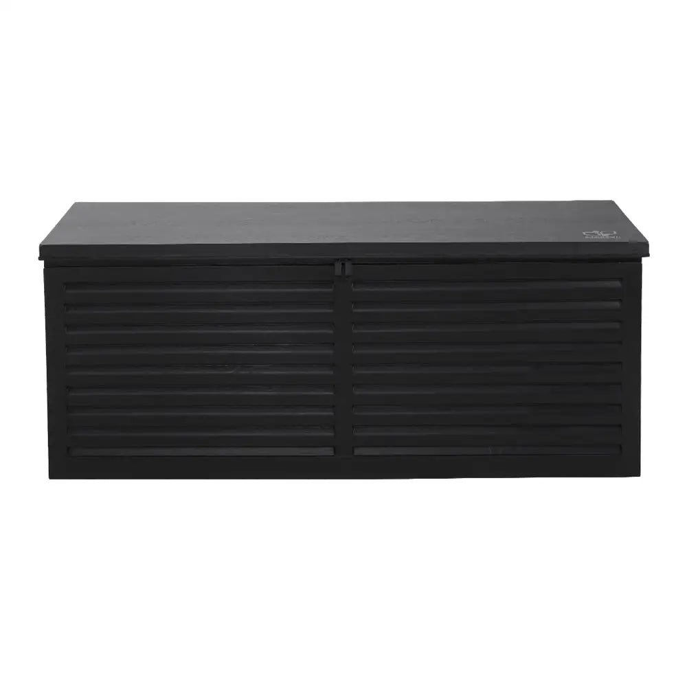 Gardeon Outdoor Storage Box 390L Container Lockable Garden Bench Shed Tools Toy All Black - Home & Garden > Storage