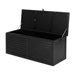 Gardeon Outdoor Storage Box 390L Container Lockable Garden Bench Shed Tools Toy All Black - Home & Garden > Storage