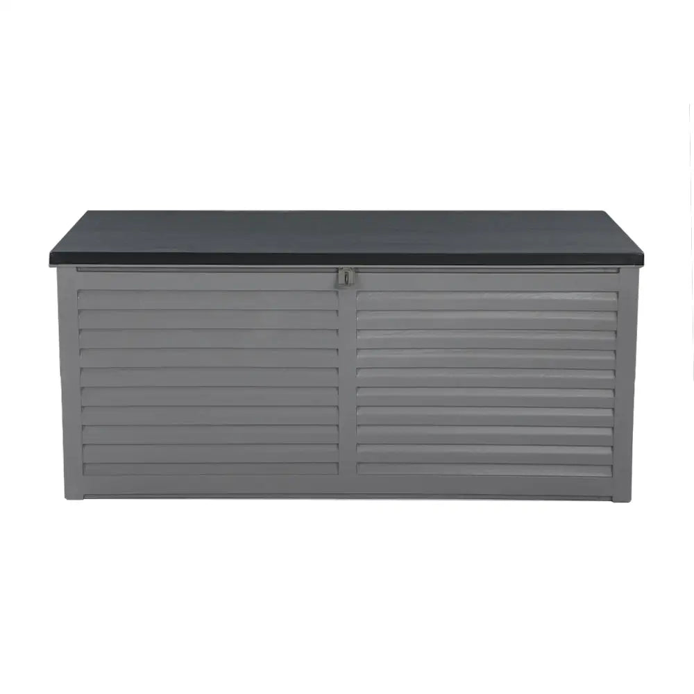 Gardeon Outdoor Storage Box 490L Container Lockable Garden Bench Tools Toy Shed Black - Home & Garden > Storage