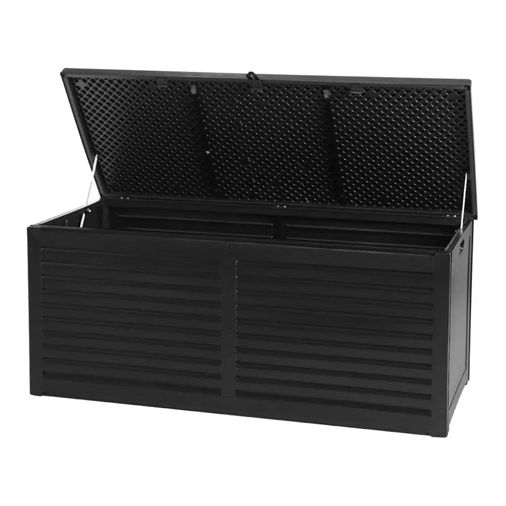 Gardeon Outdoor Storage Box 490L Container Lockable Garden Bench Shed Tools Toy All Black - Home & Garden > Storage