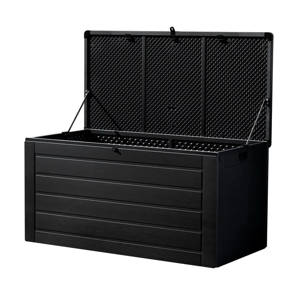 Gardeon Outdoor Storage Box 680L Container Lockable Garden Bench Shed Tool All Black - Home & Garden > Storage