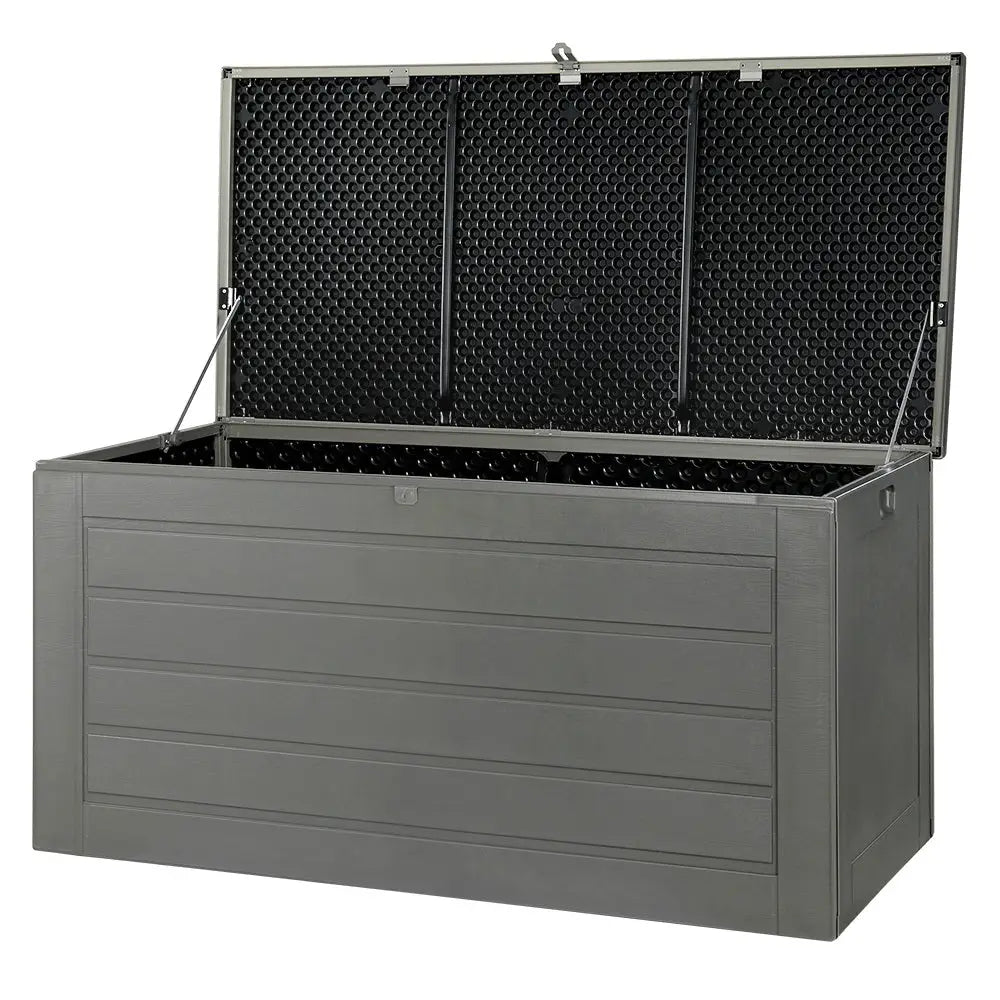 Gardeon Outdoor Storage Box 680L Container Lockable Garden Bench Tool Shed Black - Home & Garden > Storage